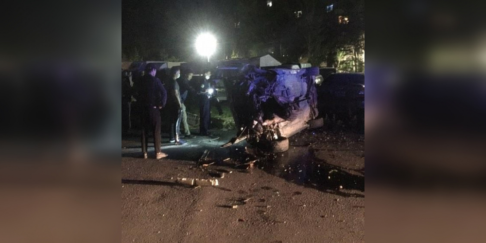 Ночью в Бишкеке произошла авария с участием восьми автомобилей (видео)
