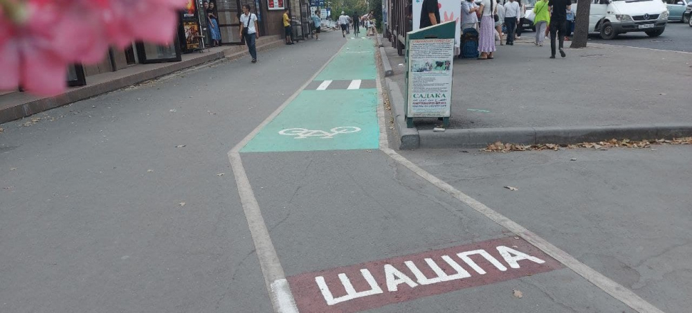 На Моссовете в Бишкеке появилась зеленая велодорожка. Для чего?